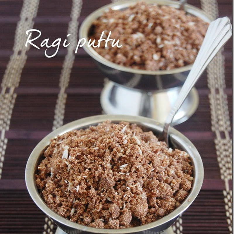 Ragi puttu with palm jaggery