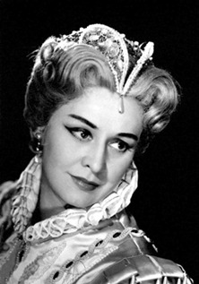 Soprano Sena Jurinac as Elisabetta in Verdi's DON CARLO