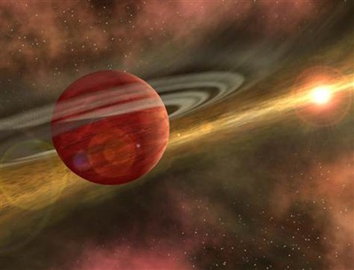 ilustração de novo exoplaneta ao redor de estrela