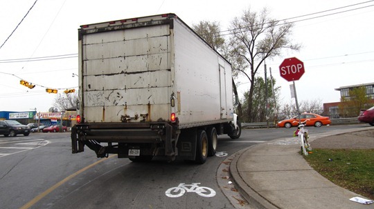 Toronto bike lane made of trash