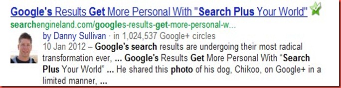 google   profile pic showing in google search results