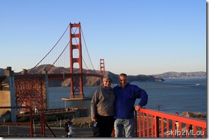Oct 19, 2013: Mary Lou and Ken at the Golden Gate Bridge view point