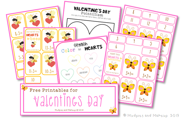 Free Valentines Day Printables Mudpies and Makeup