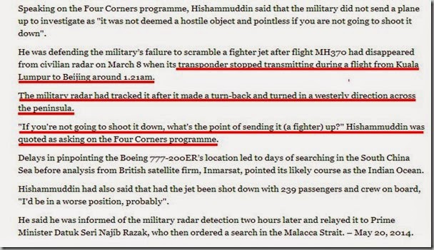 Hishammuddin now says military told to keep an eye on MH370   Yahoo News Malaysia