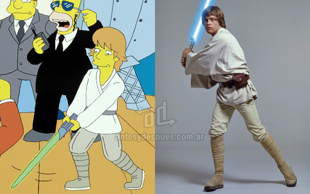 Foto de la version Simpson de Mark Hamill Luke Skywalker