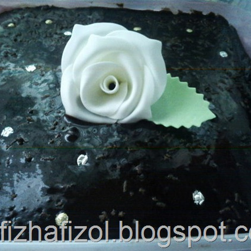Indulgent Chocolate Moist Cake with White Rose