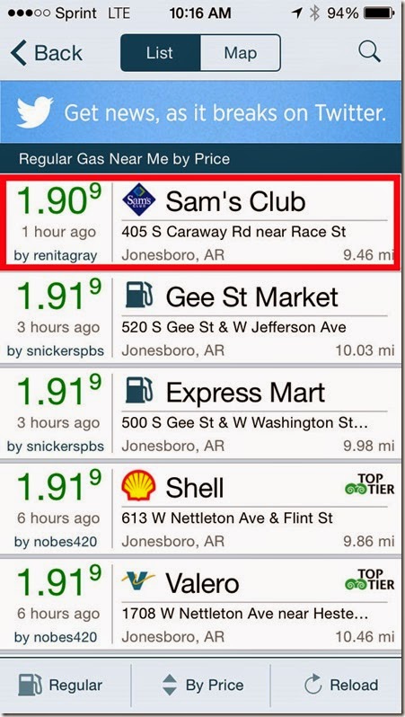gas prices jan 6 15
