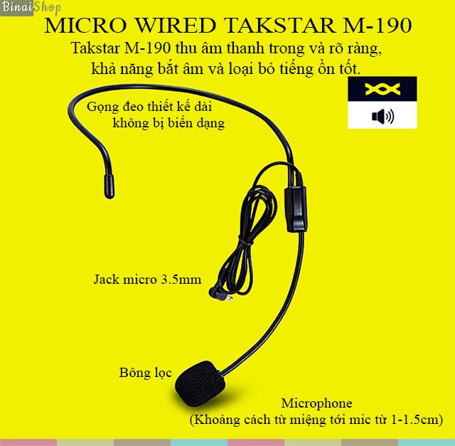 Takstar E190M-W Máy trợ giảng không dây