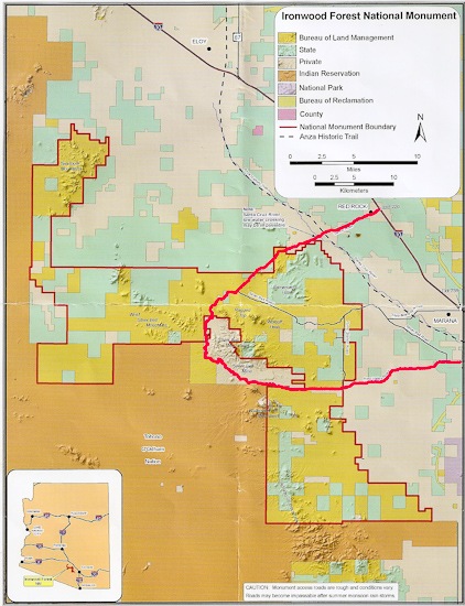Ironwood Forest National Monument Map