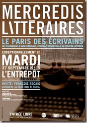 Les Mercredis Littraires : Le Paris des crivains le 27/09