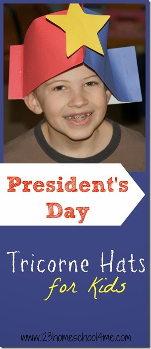 Presidents Day - Super cute and easy to make Tricorn hats Kids Activity Presidents Day - Super cute and easy to make Tricorn hats Kids Activity