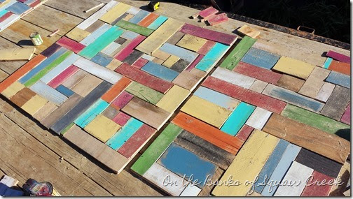 DIY pottery barn painted pieced wood