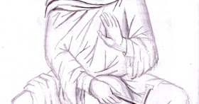 Grafica si pictura de Corina Chirila: Icoana Maicii Domnului in creion