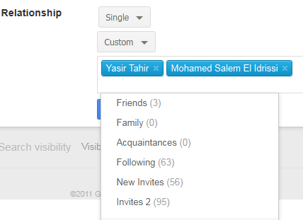 relationship status settings on Google+