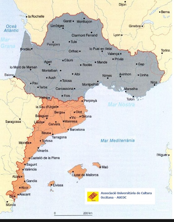 Mapa Occitana e Catalana