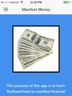 Android application Manifest Money screenshot