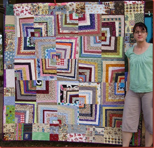 Confetti Quilt - back and Me
