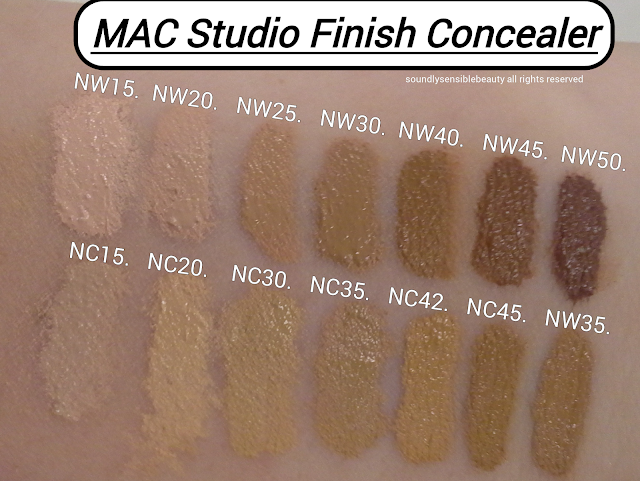 forhindre Uundgåelig Badeværelse MAC Studio Finish Concealer; Review & Swatches of Shades
