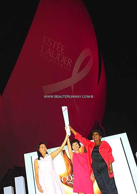 Estee Lauder Breast Cancer Awareness 2012 20th Anniversary Celebration celebrities Charity Auction online fundraising for Breast Cancer Foundation Singapore Art Science Museum, Marina Bay Sands