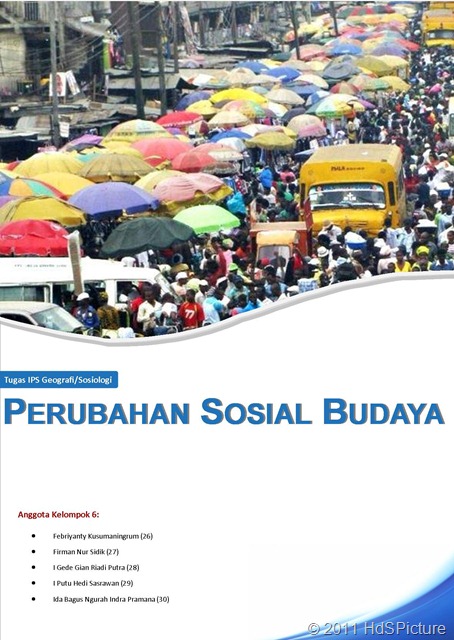 Cover Tugas Sosiologi: Perubahan Sosial Budaya