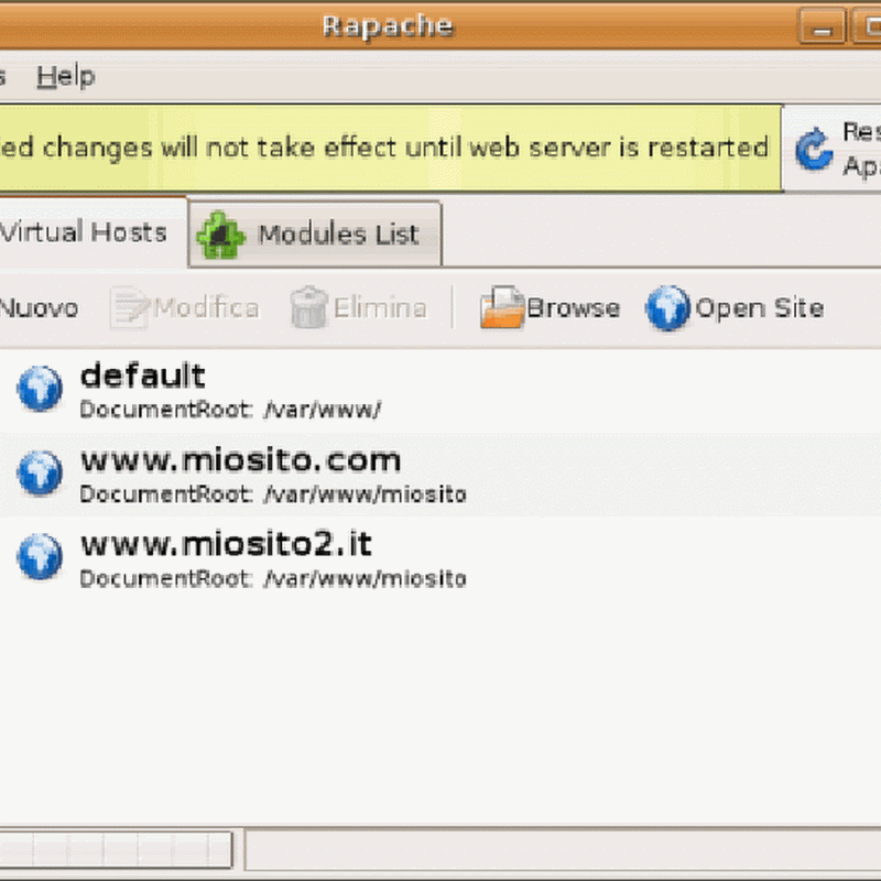 Rapache è un giovanissimo e promettente progetto open source scritto in Python che utilizza le librerie GTK.
