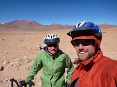 At Paso Sol de Manana, Southwestern Bolivia.  Our highest pass of the trip at 4950m.