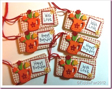 Wooden gingham gift tags