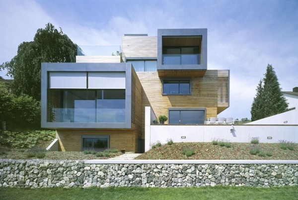Fachada revestimiento madera fachada moderna casa revestimiento madera