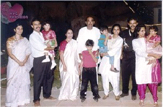 Star Producer Dr.Ramanaidu with wife and sons Daggubati Suresh family and Venkatesh family photo.