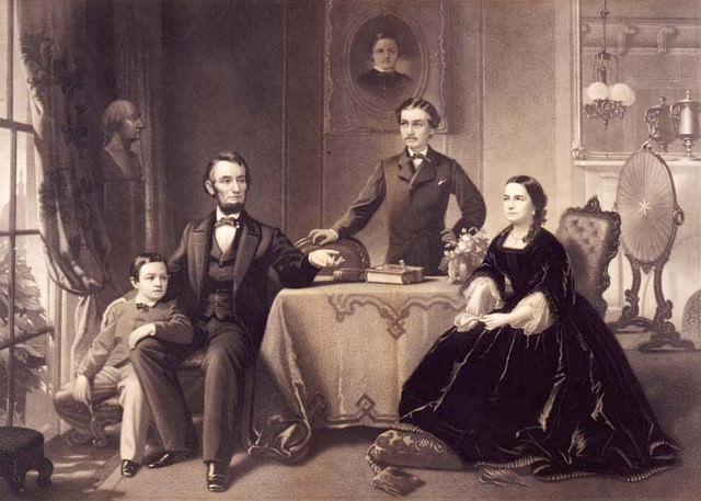 Tổng thống Mỹ Abraham Lincoln bên gia đình.