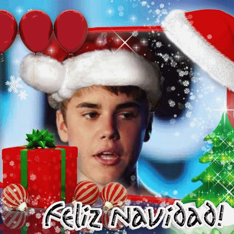 Justin Bieber Feliz Navidad, imágenes y gifs animados