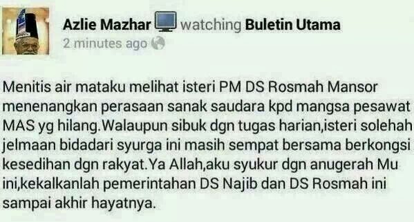 Rosmah Mirip Bidadari Syurga?