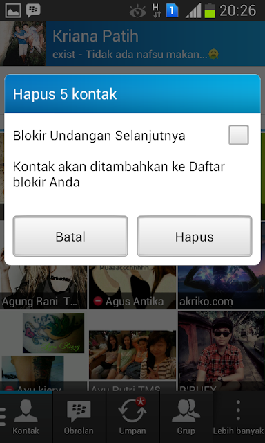 Cara hapus kontak BBM bersamaan
