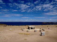 Ancient altar on Isla del Sol, Lake Titicaca.