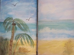 Sea journal watercolor double page 4.2013