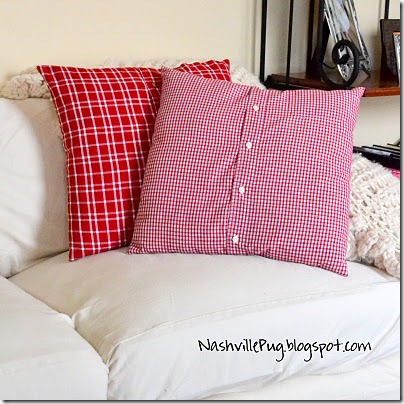 friday feature--shirt turned pillow cover