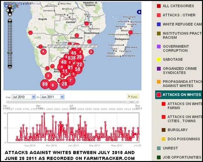 FARMITRACKER JULY 2010 TO JULY202011 ATTACKS AGAINST WHITES IN SA