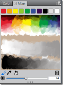 The Corel Painter Lite's Colour Mixer Palette 