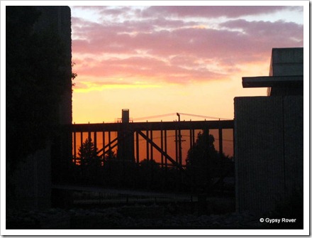 Waiouru Army museum at sunset.
