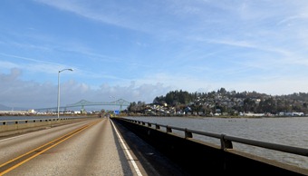 Astoria and the famous bridge high above the Columbia River