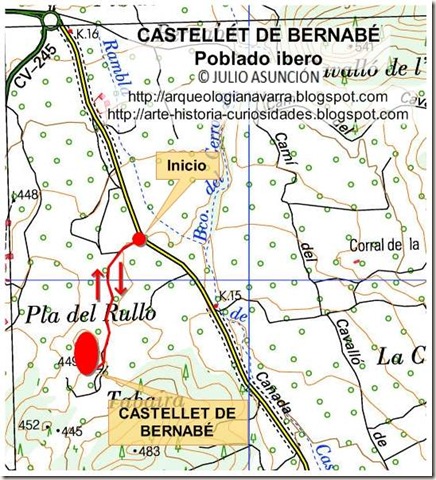 Mapa ruta Castellet de Bernabé