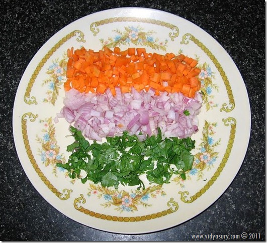 Vidya Sury's salad on plate