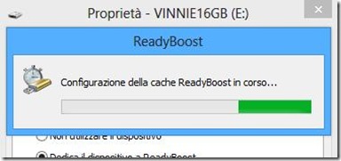 Configurazione ReadyBoost su chiavetta USB