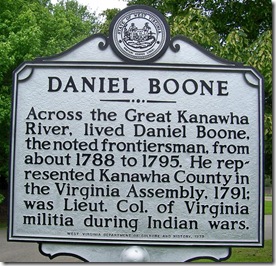 Daniel Boone marker, Kanawha County, WV (Click any photo to enlarge)