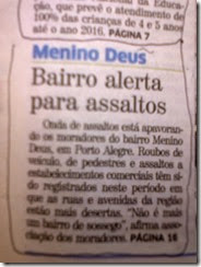 Menino Deus Bairro alerta para assaltos - www.rsnoticias.net