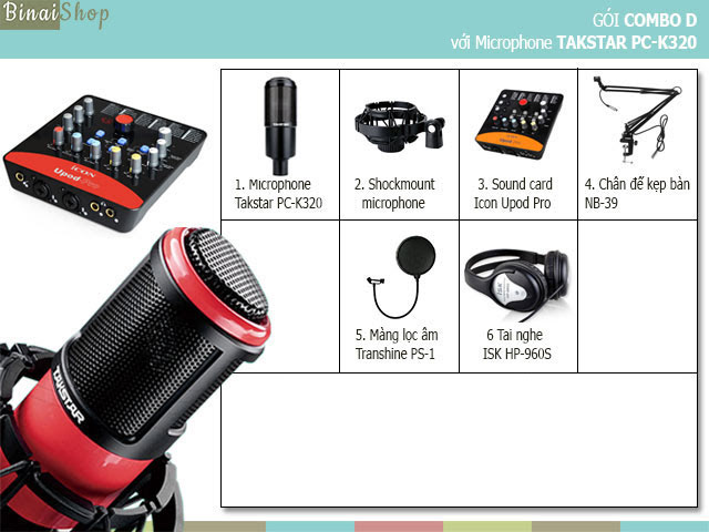 Combo studio phòng thu âm Takstar PC-K320