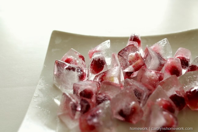 Pomegranate Mini Ice Cubes via homework | carolynshomework 