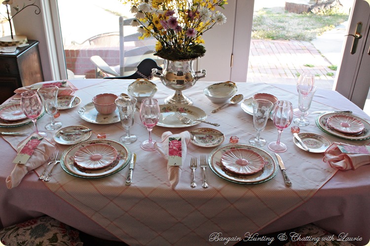 Spring Tablescape-Bargain Decorating with Laurie