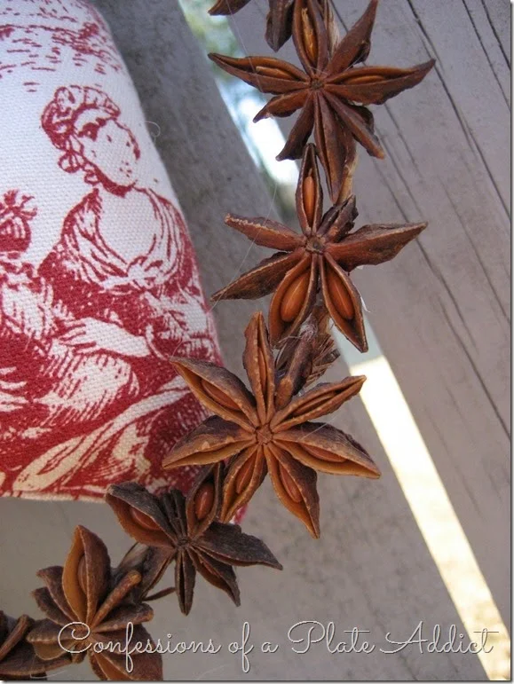 CONFESSIONS OF A PLATE ADDICT Ticking and Toile Star Anise Wreath