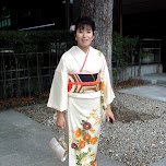 woman in kimono at meiji shrine in Yoyogi, Japan 
